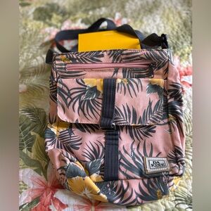 Dakine Tropical Leaf Print Crossbody Bag in Pink and Yellow
